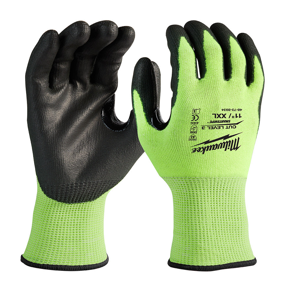 Milwaukee Electric (6) Cut 3 High Vis Gloves - Xxl - MLW-48-73-8934 | MFVCanada.com