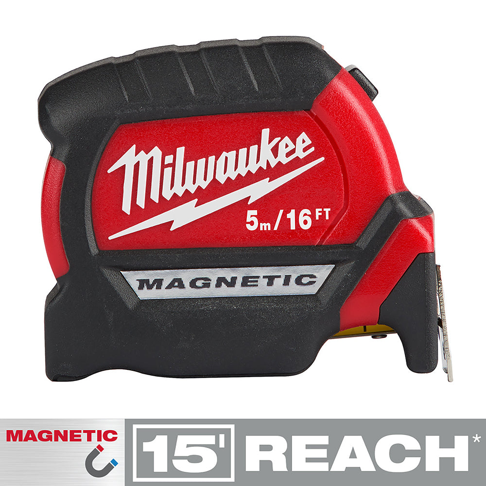Milwaukee Electric 5M/16' Compact Mag Tape - 12’ So - MLW-48-22-0317 | MFVCanada.com