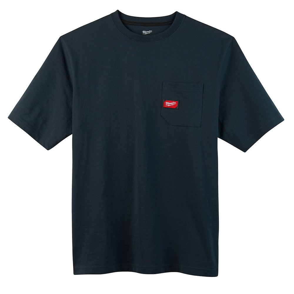Milwaukee Electric Heavy Duty Pocket Tee - Ss Blue M - MLW-601BL-M | MFVCanada.com