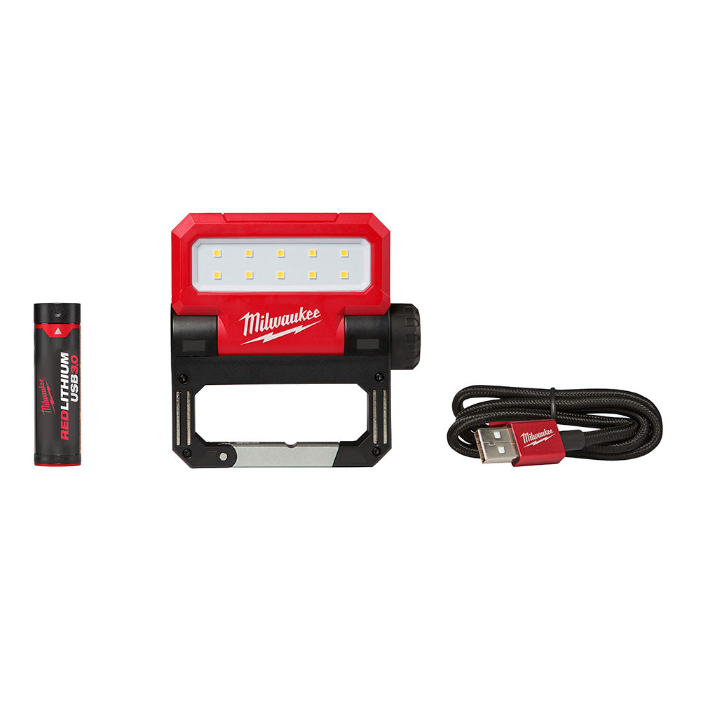 Milwaukee Electric Usb Rechargeable Rover Pivoting Flood Light, 550 Lumens, Incl. Battery & Usb Cord - MLW-2114-21 | MFVCanada.com