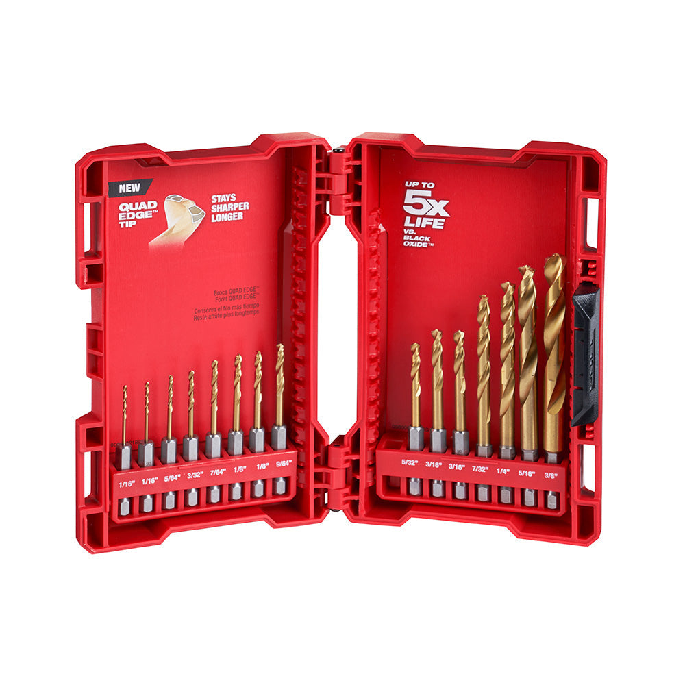 Milwaukee Electric 15-Pc Shockwave Impact Duty Red Helix Titanium Drill Bit Set, 1/16"  3/8" - MLW-48-89-4670 | MFVCanada.com