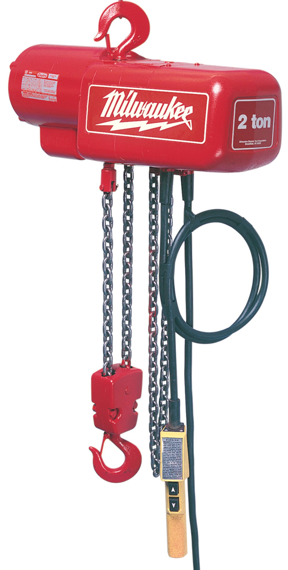 Milwaukee Electric 2 Ton 10 Foot Electric Chain Hoist, Double Chained, 115/230V, 1 Hp, Lifts 8 Ft/Min - MLW-9570 | MFVCanada.com