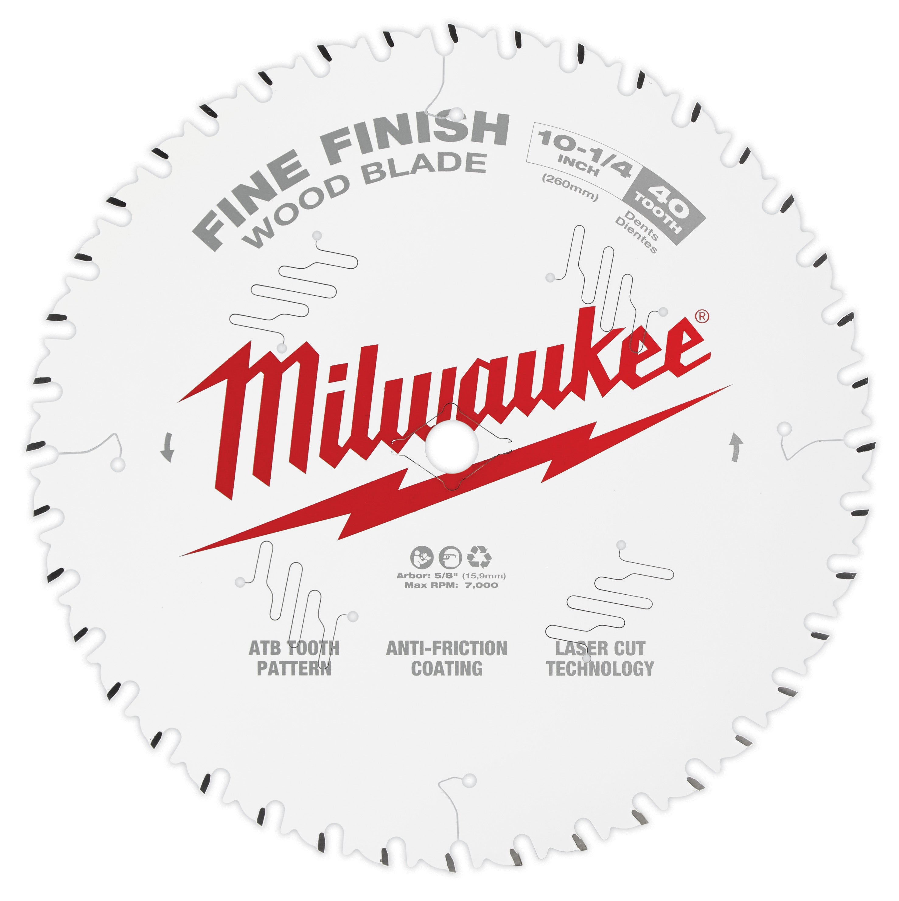 Milwaukee Electric 10-1/4" 40T Fine Finish Bld - MLW-48-40-1040 | MFVCanada.com
