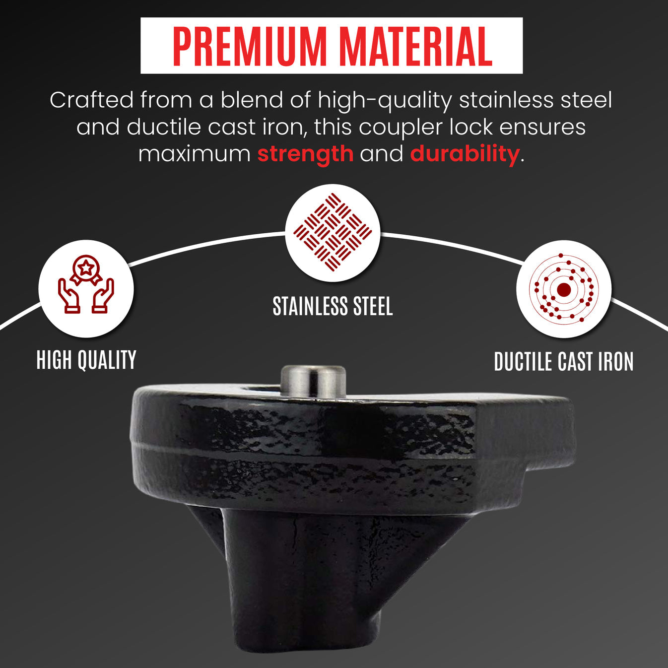 AMPLock Ball Coupler Lock - Flat Lip Design/Standard Trailer - TLS-2 | MFVCanada.com