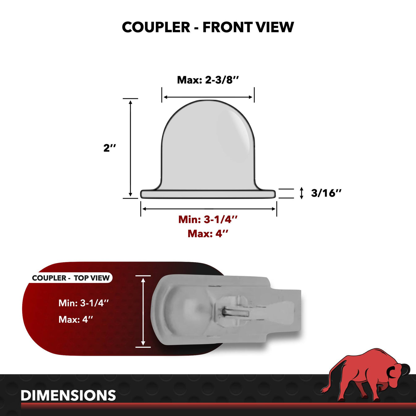AMPLock Ball Coupler Lock - Flat Lip Design/Standard Trailer - BRP-2 | MFVCanada.com