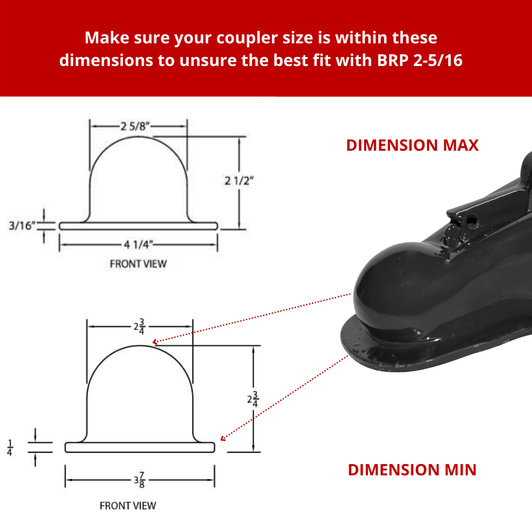 AMPLock Ball Coupler Lock - Flat Lip Design/Standard Trailer - BRP-2516 | MFVCanada.com