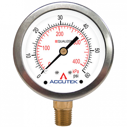 Fairview 0-3000PSI Equalizer Gauge;2.5in Face;1/4MPT Stem PG-3000ZRSD25 | RogueFuel.ca