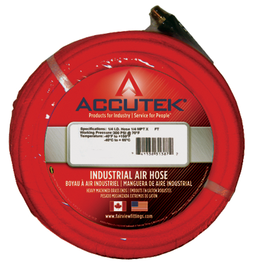 Fairview SuprFlex Hose Assy;3/8ID;1/4MPT;25ft;Red GL6RED-25B | RogueFuel.ca