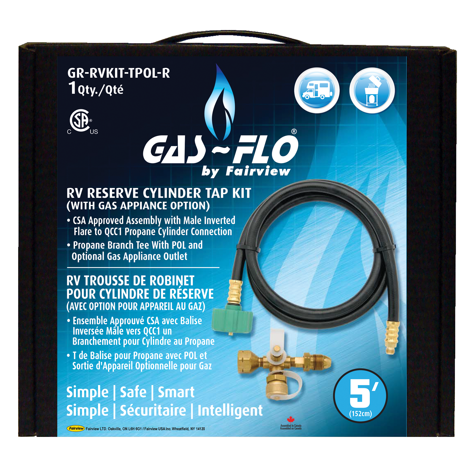 Fairview RV LP-Gas Reserve Cylinder Tap Kit GR-RVKIT-TPOL-R | RogueFuel.ca