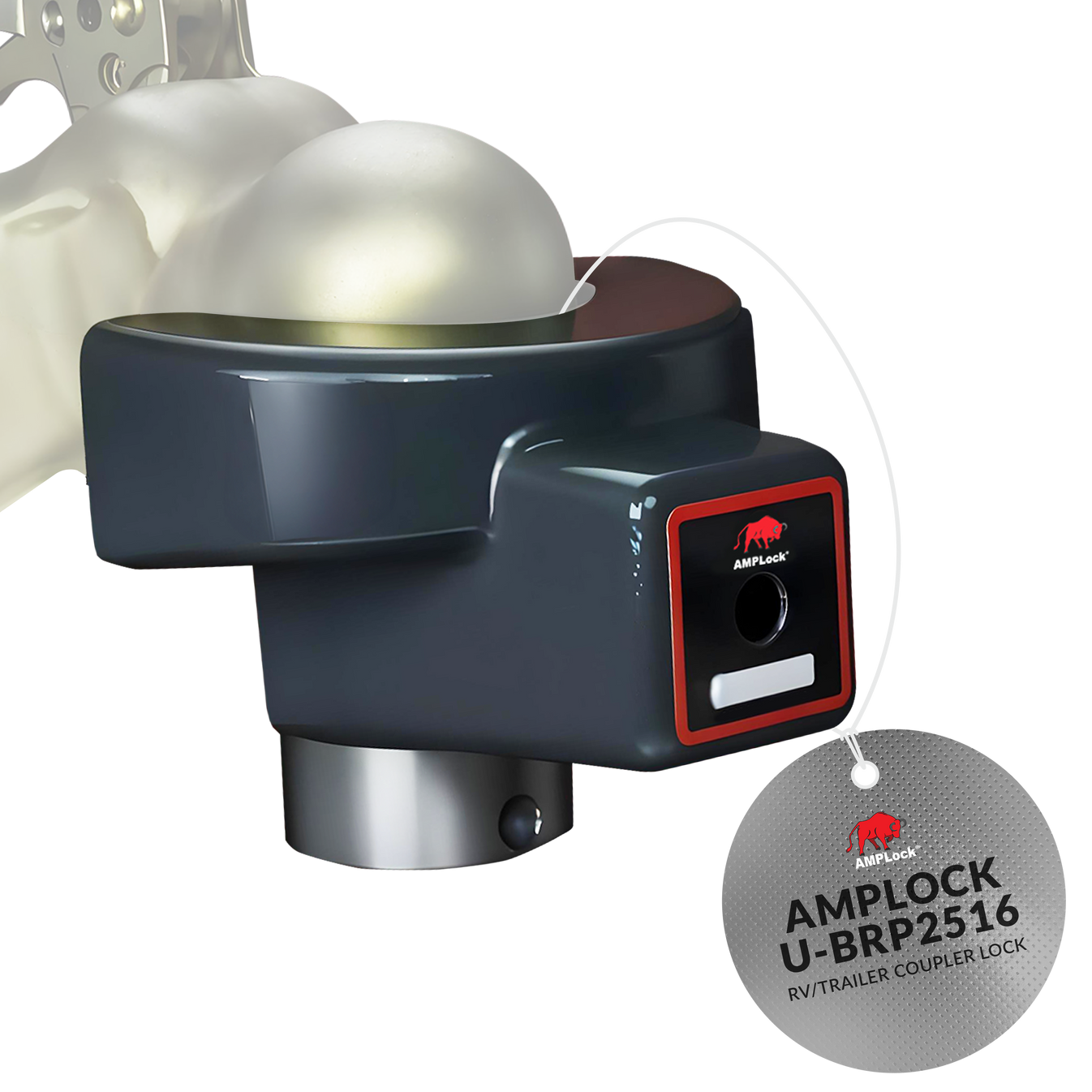 AMPLock Ball Coupler Lock - Flat Lip Design/Standard Trailer - BRP-2516 | MFVCanada.com