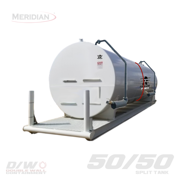 Meridian 35,000 Litre/ 7,699 Gallon Double Wall 50/50 Split Fuel Tank & Skid, Fully Welded Saddle - 63123TSBDT-1 | RogueFuel.ca | Munro Industries
