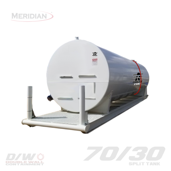 Meridian 75,000 Litre/ 16,498 Gallon Double Wall 70/30 Split Fuel Tank & Skid, Fully Welded Saddle - CUSTOM75TSBDT | RogueFuel.ca | Munro Industries