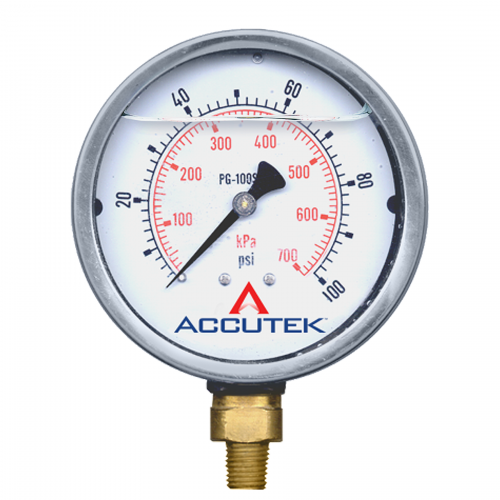Fairview 0-3000PSI Liquid Gauge;4in Face;1/4MPT Stem PG-3000SG4 | RogueFuel.ca
