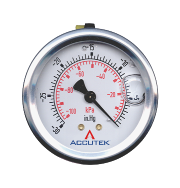 Fairview 30-0Vac Liquid Gauge;2.5in Face;1/4MPT CBM PG-30CGV25 | RogueFuel.ca