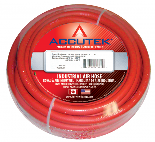 Fairview 1/2 ID EPDM Assy;Red;250PSI;3/8MPTx50ft RG8/2RED-50C | RogueFuel.ca