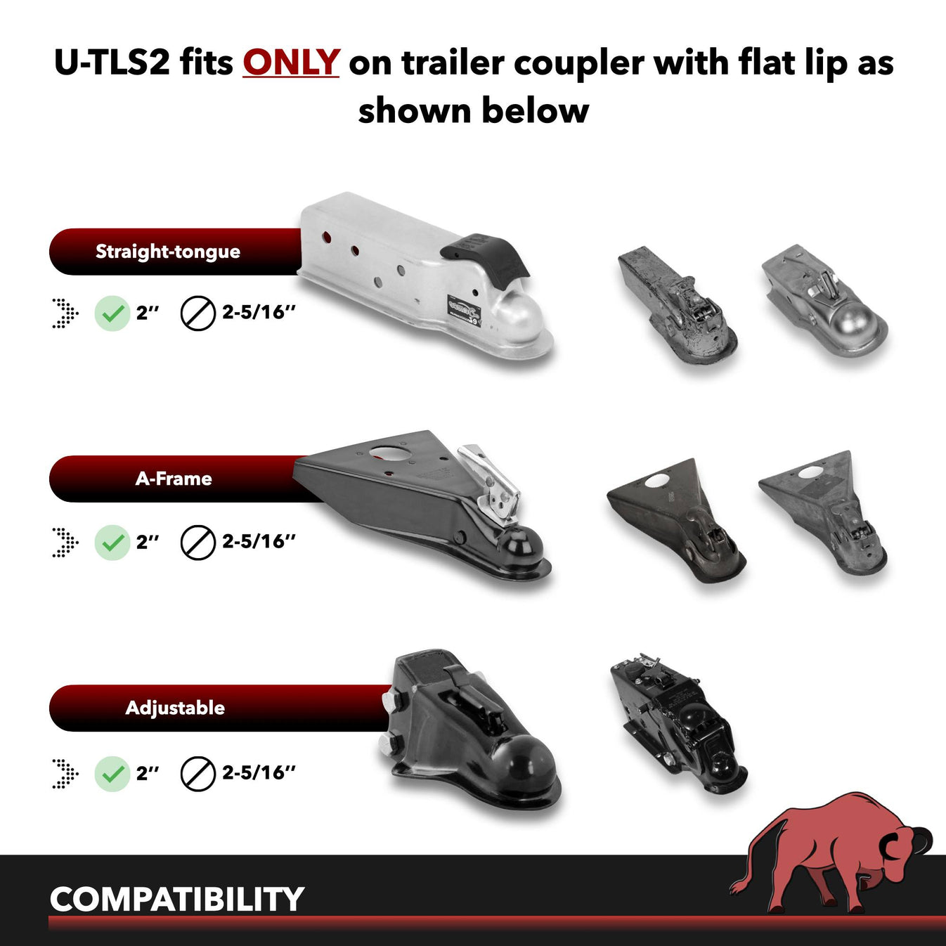 AMPLock Ball Coupler Lock - Flat Lip Design/Standard Trailer - TLS-2 | MFVCanada.com
