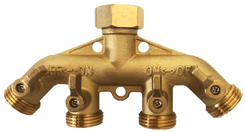 Fairview 4-Way Valved Water Hose Splitter 404-WV | RogueFuel.ca