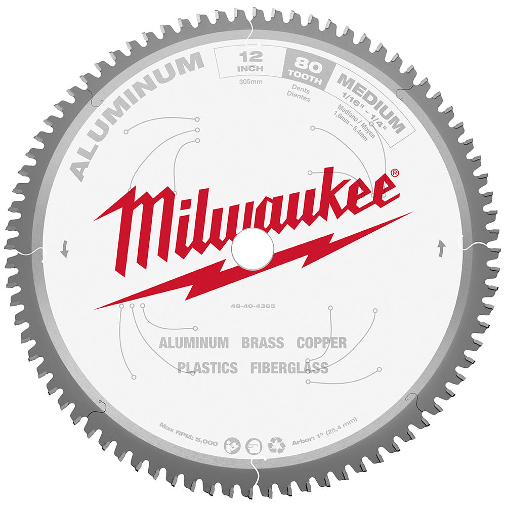 Milwaukee Electric 12" 80T Aluminum Csb, 1" - MLW-48-40-4365 | MFVCanada.com