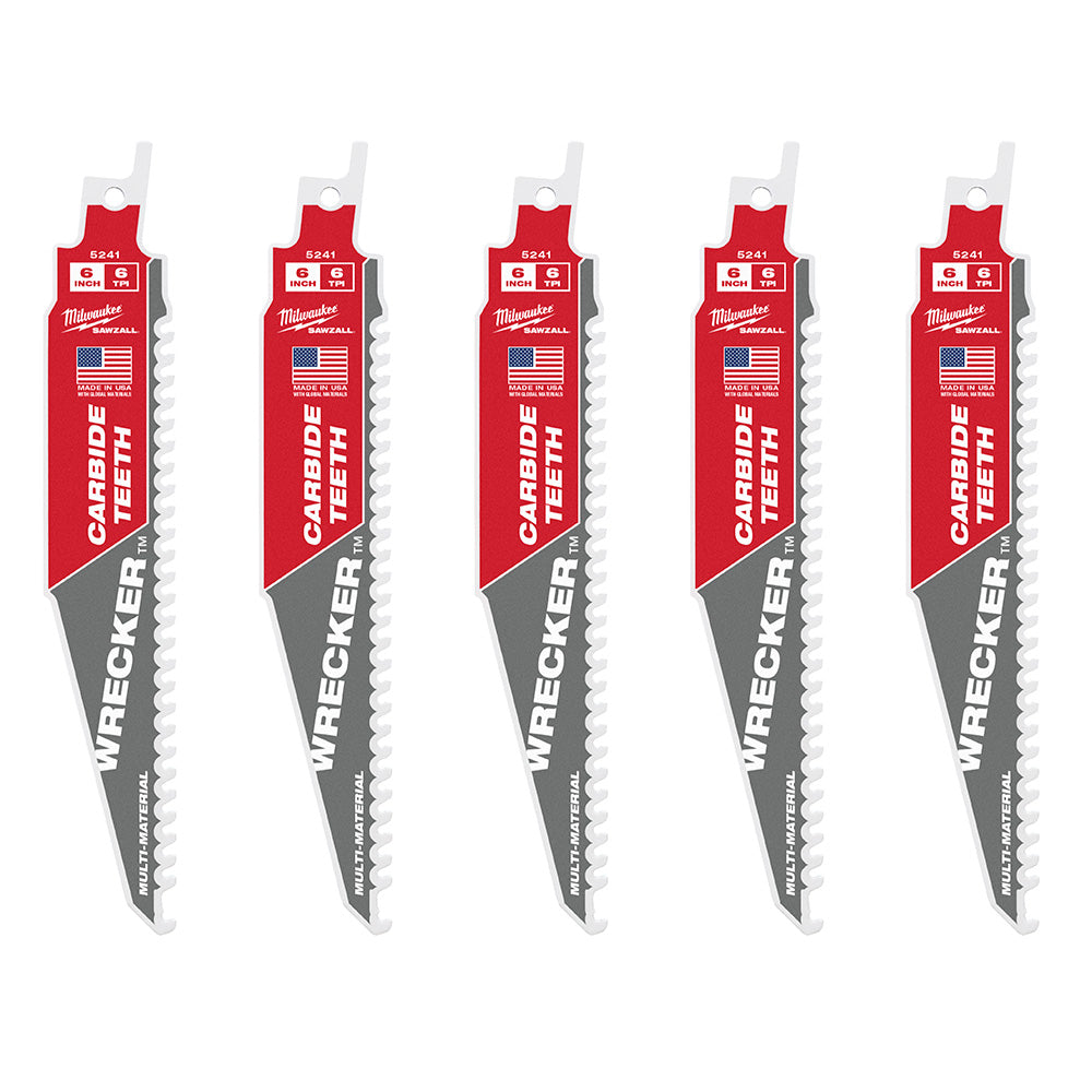 Milwaukee Electric 6" Ct Wrenchecker Sawzall Blade 5Pk - MLW-48-00-5541 | MFVCanada.com