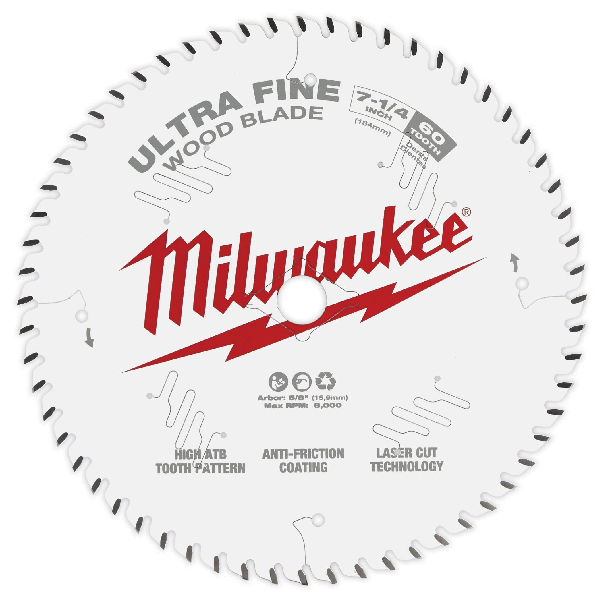 Milwaukee Electric (3) 7-1/4" 60T Ultra Fine Bld - MLW-48-40-0730 | MFVCanada.com