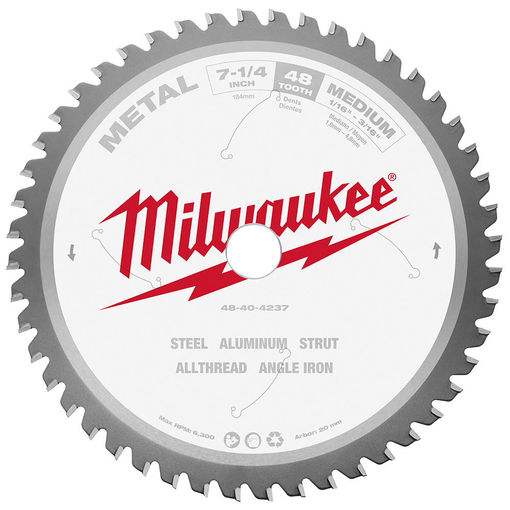 Milwaukee Electric 7-1/4" 48T Metal Csb, 20 m - MLW-48-40-4237 | MFVCanada.com