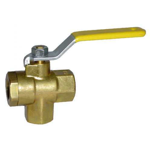 Fairview Ball Valve 3-Way;1/4 FPT BV2101T-B | RogueFuel.ca
