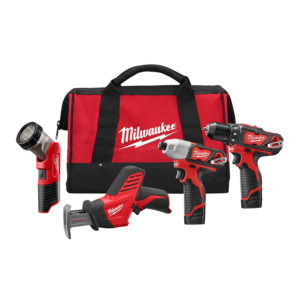 Milwaukee Electric M12 4-Tool Combo Kit - 2498-24 - MLW-2498-24 | MFVCanada.com
