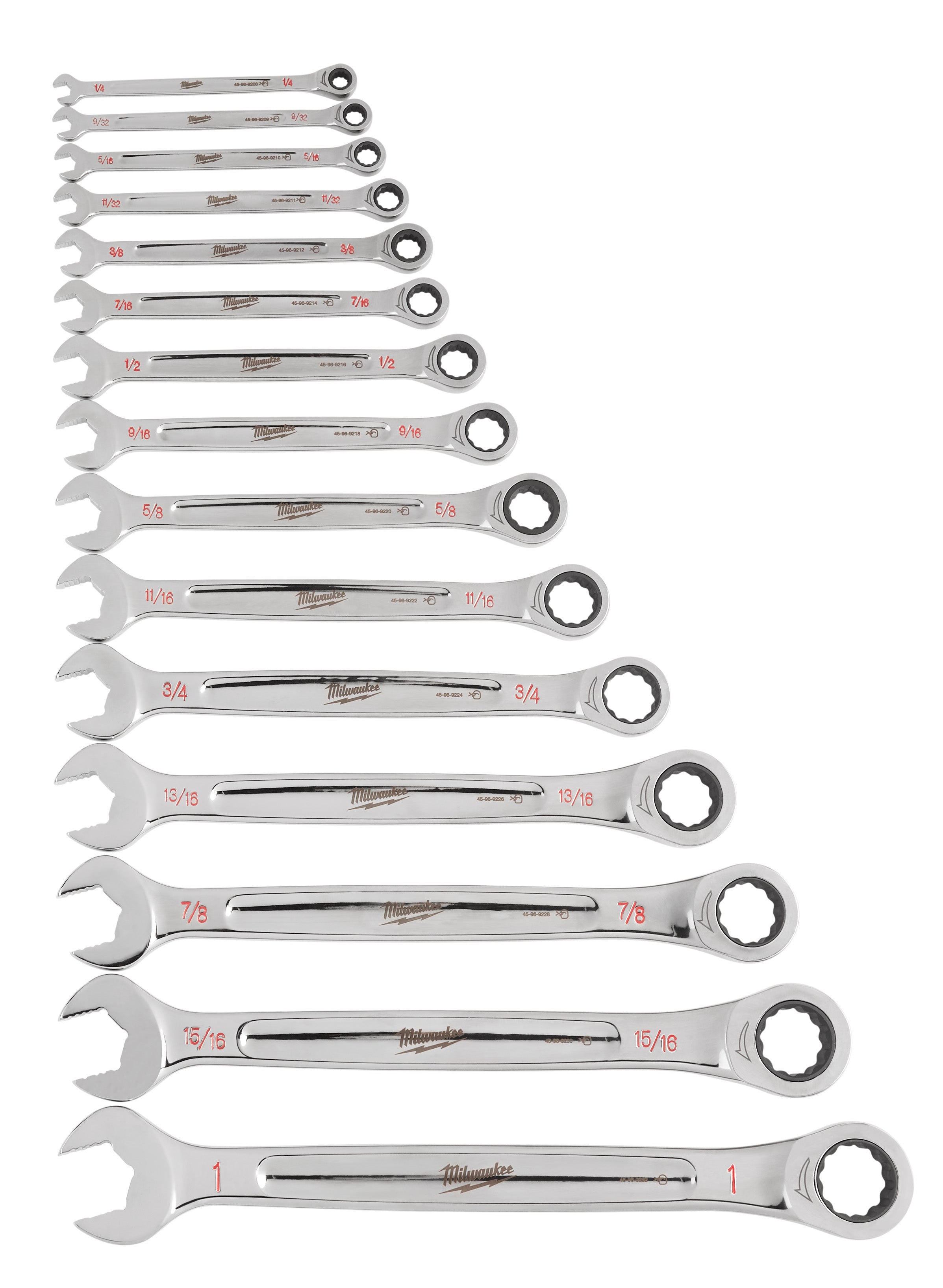 Milwaukee Electric 15-Pc Sae Ratcheting Combination Wrench Set, 1/4" To 1" - MLW-48-22-9416 | MFVCanada.com