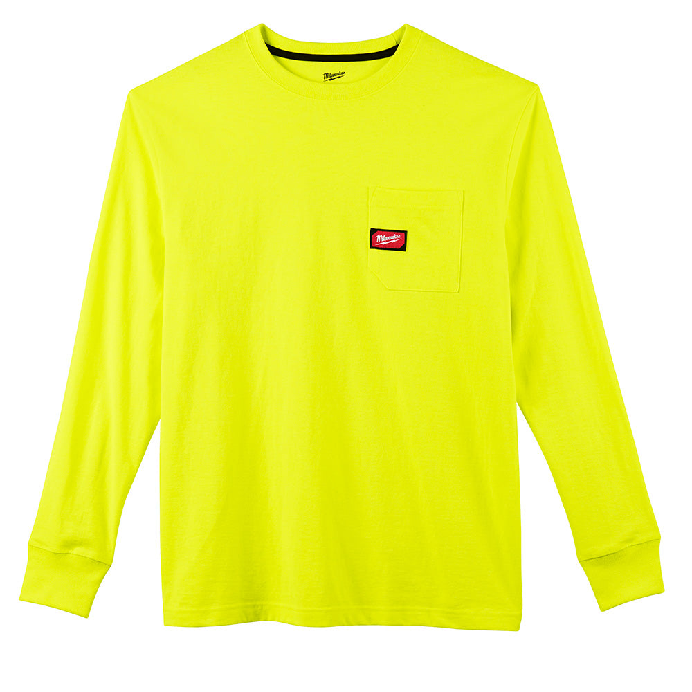 Milwaukee Electric Heavy Duty Pocket Tee - Ls Hi Vis Xl - MLW-602HV-XL | MFVCanada.com