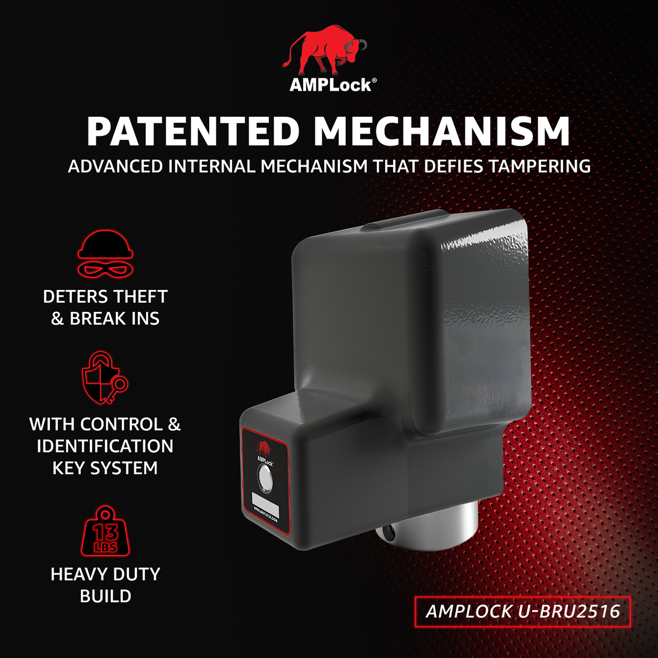 AMPLock Ball Coupler Lock Square Edge Design - BRU-2516 | MFVCanada.com