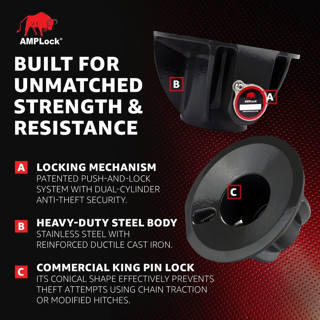 AMPLock Kingpin Lock Heavy Duty - LPC-VR | MFVCanada.com