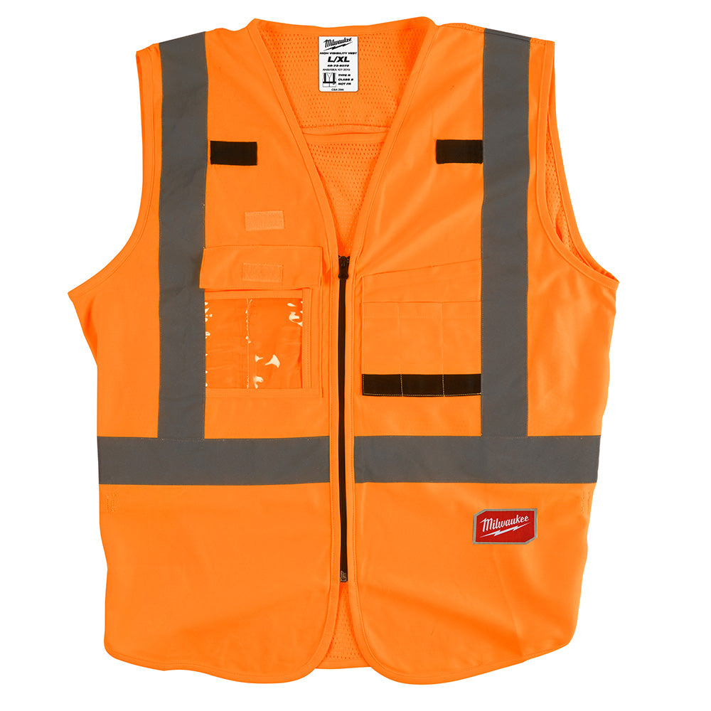 Milwaukee Electric (12) Hi Vis Vest - Orange - L/Xl - MLW-48-73-5072 | MFVCanada.com
