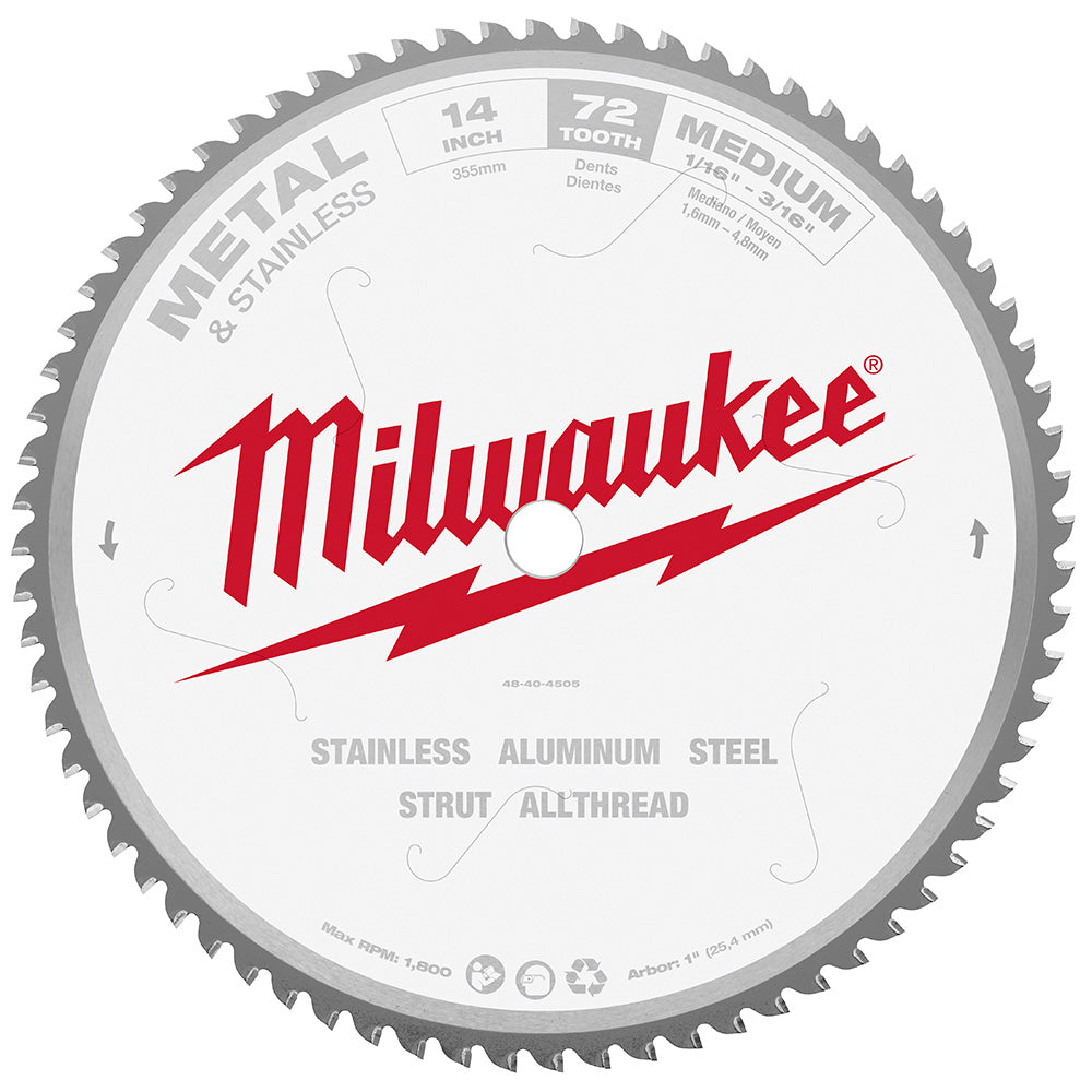 Milwaukee Electric 14" 72T Metal Csb, 1" - MLW-48-40-4505 | MFVCanada.com