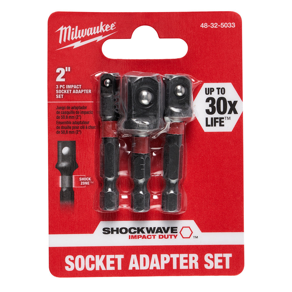 Milwaukee Electric 3Pc Socket Adapter Set - MLW-48-32-5033 | MFVCanada.com