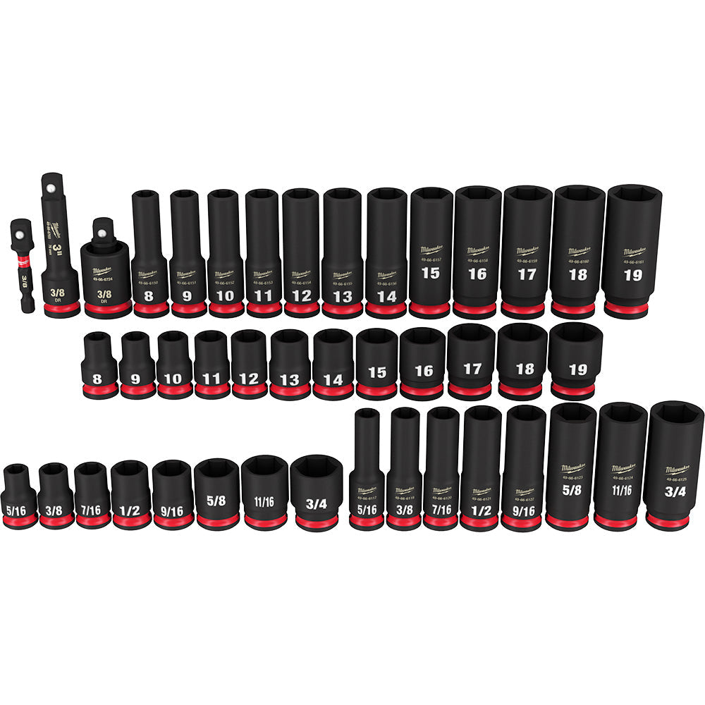 Milwaukee Electric 3/8" Drive 43-Pc Impact Socket Set - Sae/Met - MLW-49-66-7009 | MFVCanada.com