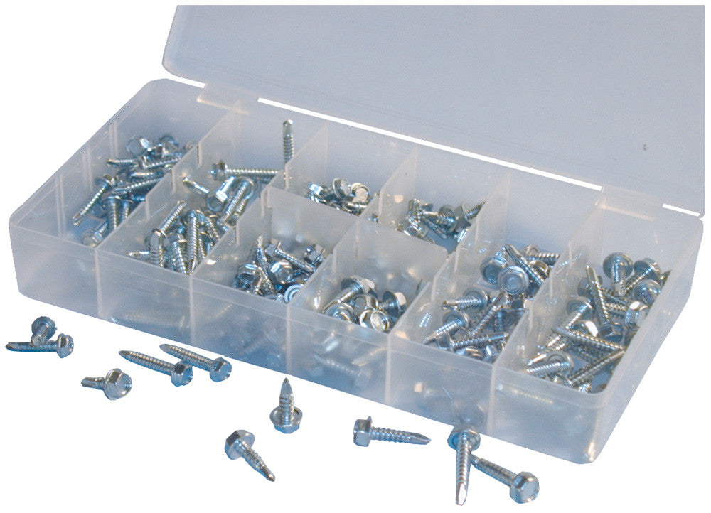 ATD - 200Pc Hexwasher Head Self-Drilling Scr Assorttment - ATD-349 | MFVCanada.com