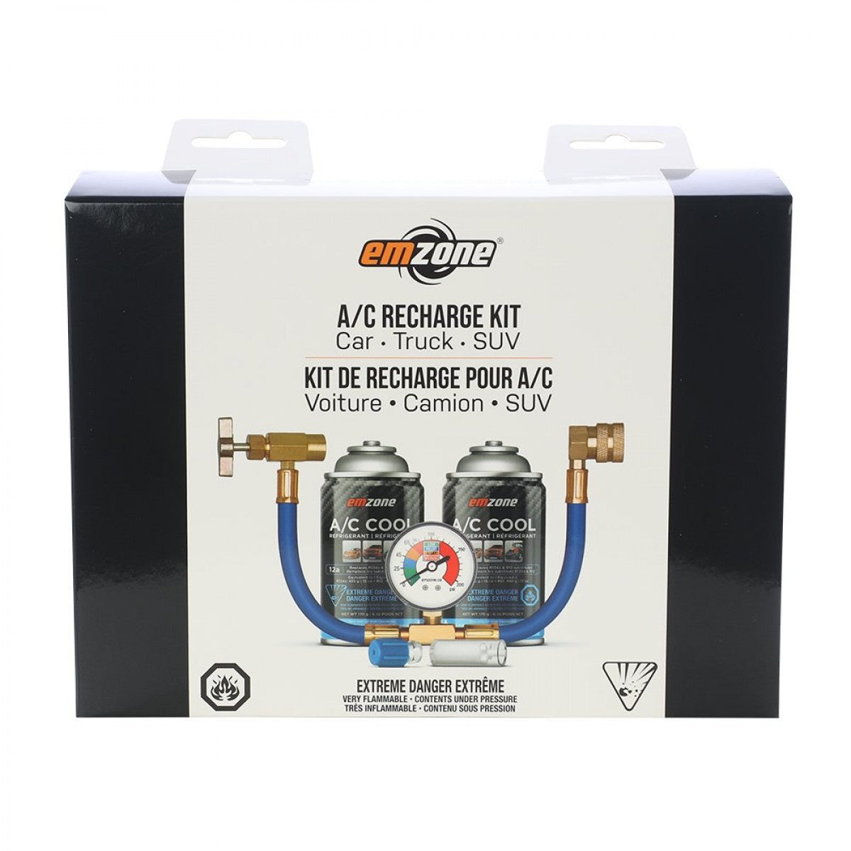 Emzone 12a A/C Recharge Kit including Hose & Gauge - 45885 | MFVCanada.com
