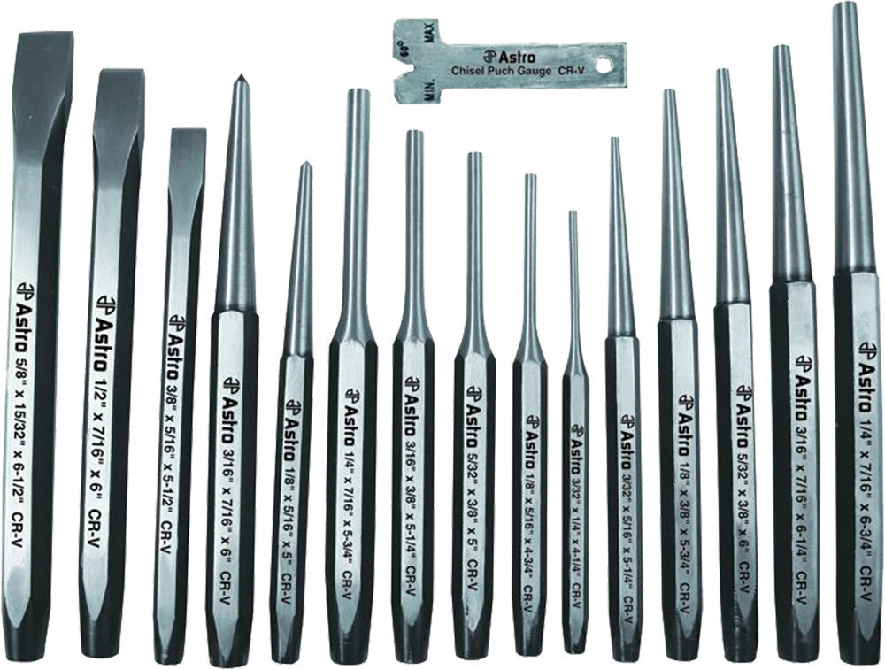 ASTRO PNEUMATIC - 16 Pc Punch And Chisel Set - AST-1600 | MFVCanada.com
