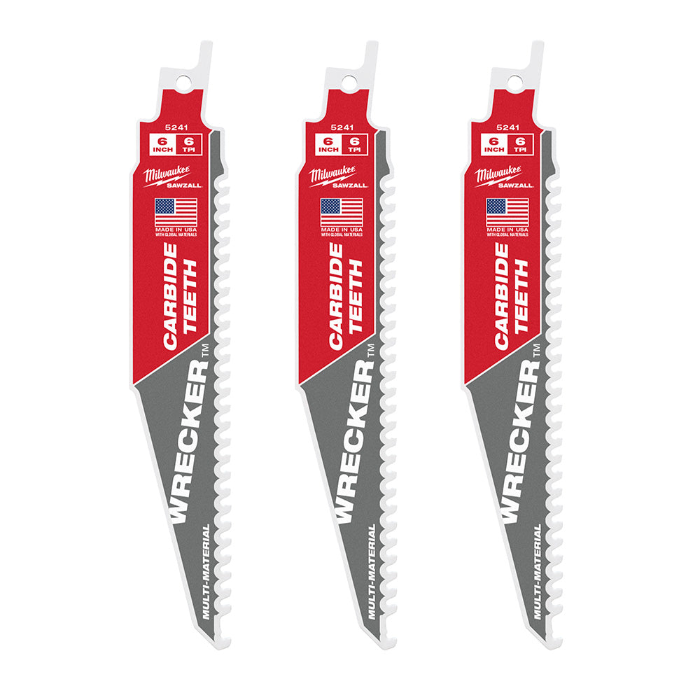 Milwaukee Electric 6" Ct Wrenchecker Sawzall Blade 3Pk - MLW-48-00-5341 | MFVCanada.com