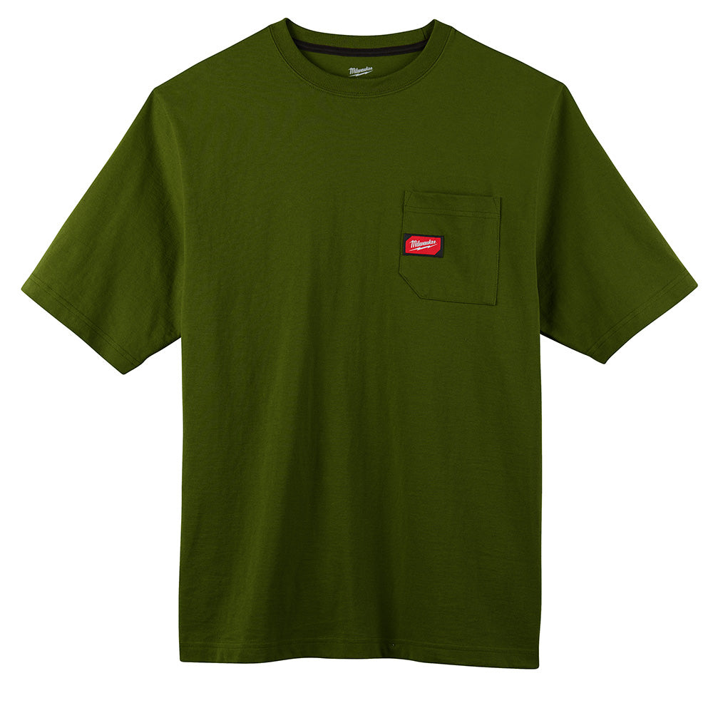 Milwaukee Electric Heavy Duty Pocket Tee - Ss Green Xl - MLW-601OG-XL | MFVCanada.com