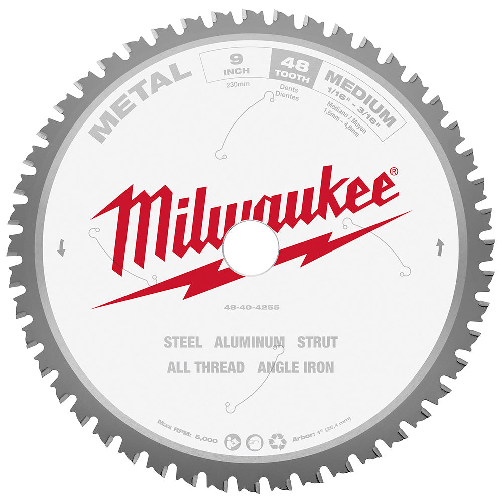 Milwaukee Electric 9" 48T Metal Csb, 1" - MLW-48-40-4255 | MFVCanada.com