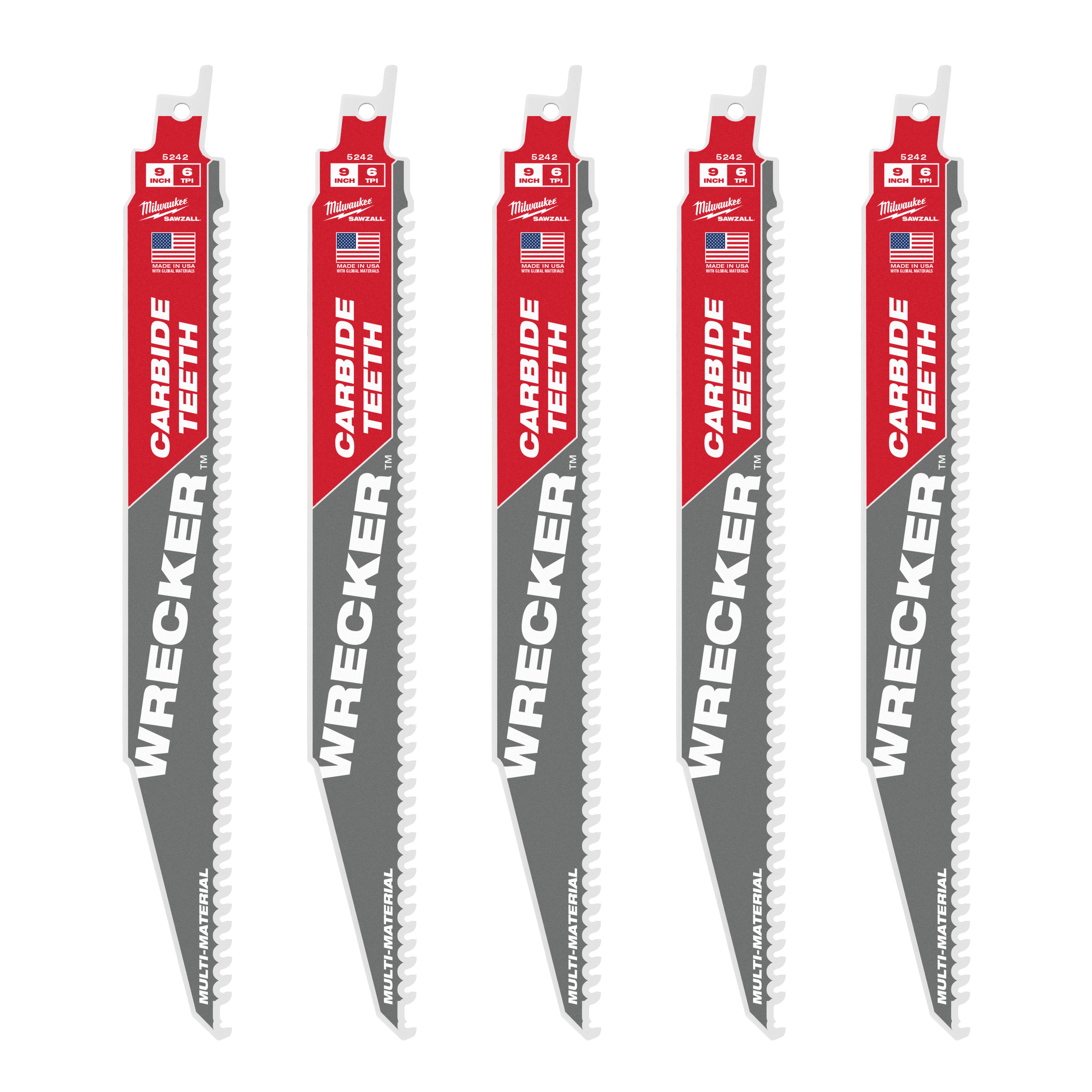 Milwaukee Electric 9" Ct Wrenchecker Sawzall Blade 5Pk - MLW-48-00-5542 | MFVCanada.com