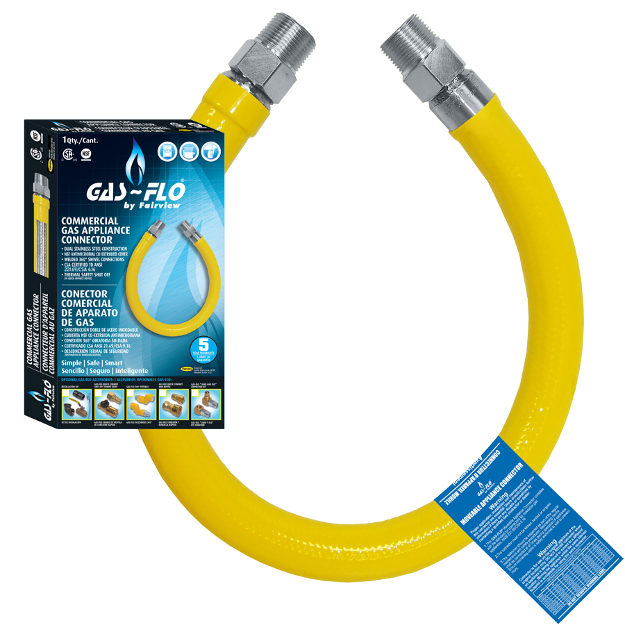 Fairview Movable Gas Connector;1 MPTx3FT ACM-100-GAS-SP36 | RogueFuel.ca