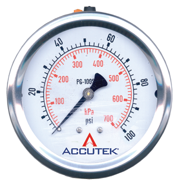 Fairview 0-400PSI Liquid Gauge;2.5in Face;1/4MPT CBM PG-400CG25 | RogueFuel.ca