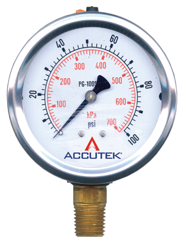 Fairview 0-1500PSI Liquid Gauge;2.5in Face;1/4MPT Stem PG-1500SG25 | RogueFuel.ca