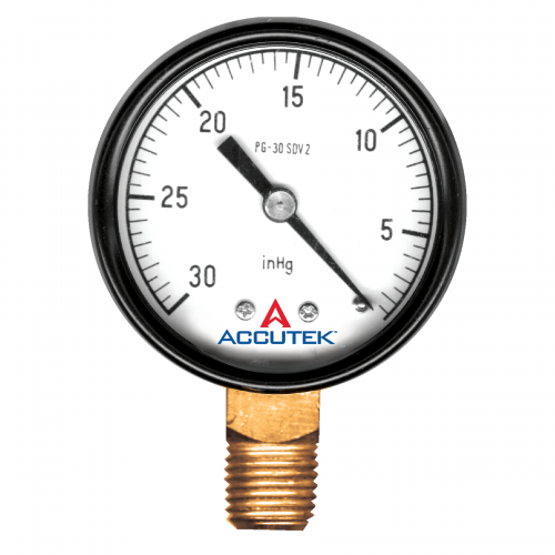 Fairview 30-0Vac Dry Gauge;2.5in Face;1/4MPT Stem PG-30SDV2 | RogueFuel.ca