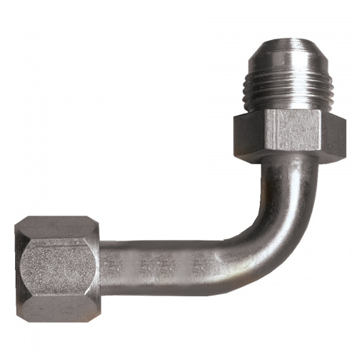 Fairview Steel 90Elbow;3/8 MJICx3/8 FJIC SW;Long S3549LBT-6 | RogueFuel.ca